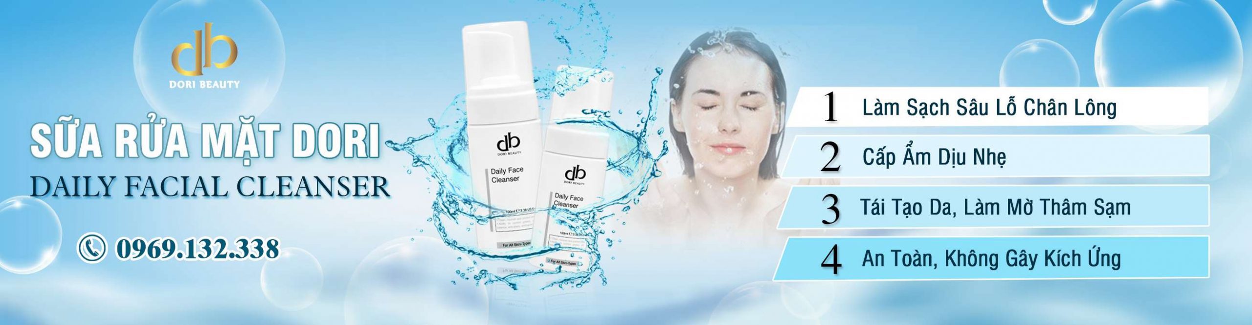 Review đánh giá Công dụng sữa rửa mặt DORI (Daily Facial Cleanser)
